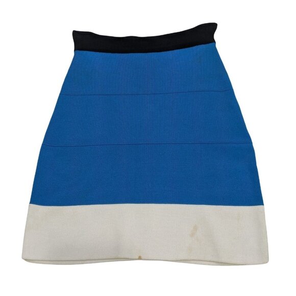 Babe Bodycon Size Small Blue/ White Mini Skirt 4j - Picture 1 of 7